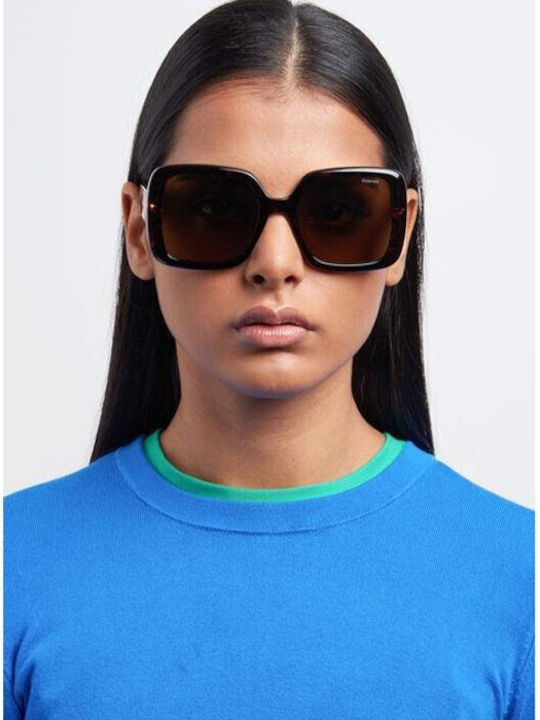 Polaroid Women's Sunglasses with Brown Tartaruga Plastic Frame and Brown Polarized Lens PLD6168/S 086/SP
