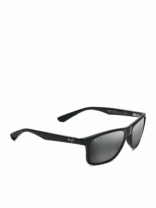 Maui Jim Onshore Men's Sunglasses with Black Plastic Frame and Black Polarized Mirror Lens 798-02