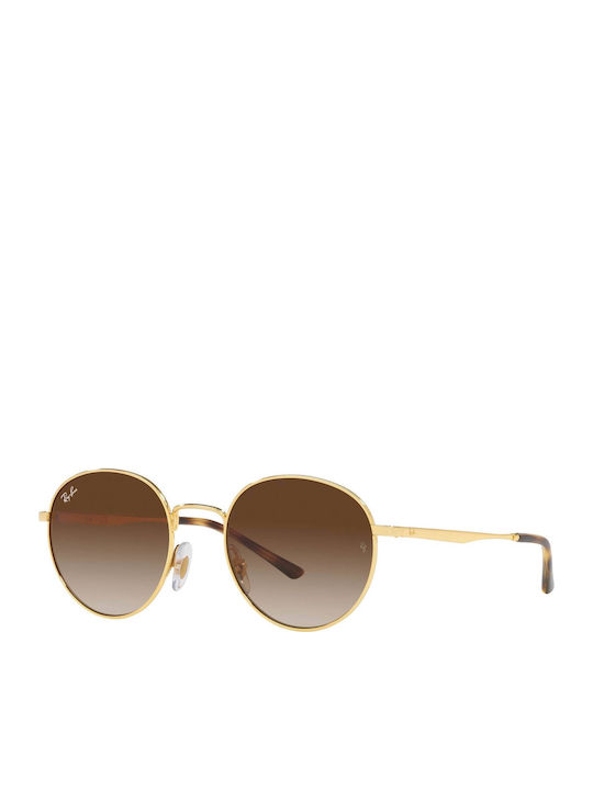 Ray Ban Унисекс Слънчеви Очила с Златен Метален Рамка и Кафяв Преливащ Лещи RB3681 001/13