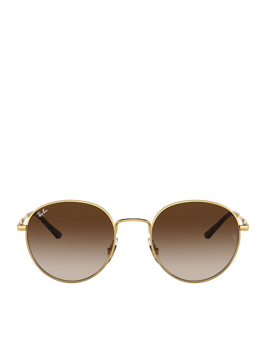 Ray Ban Унисекс Слънчеви Очила с Златен Метален Рамка и Кафяв Преливащ Лещи RB3681 001/13