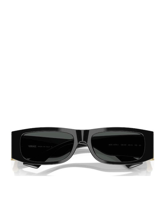 Versace Unisex Γυαλιά Ηλίου με Μαύρο Κοκκάλινο Σκελετό και Γκρι Φακό