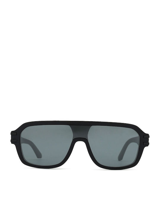Dolce & Gabbana Men's Sunglasses with Black Horn-Rimmed Frame and Grey Mirror Lens DG4507 25256G