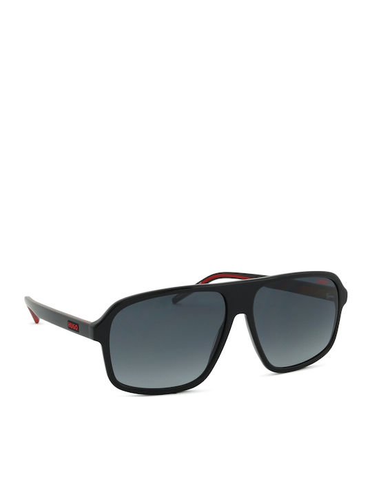 Unisex Sunglasses with Black Plastic Frame and Gray Gradient Lens
