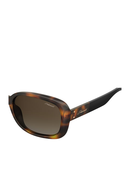 Polaroid Women's Sunglasses with Brown Tartaruga Plastic Frame and Brown Polarized Lens