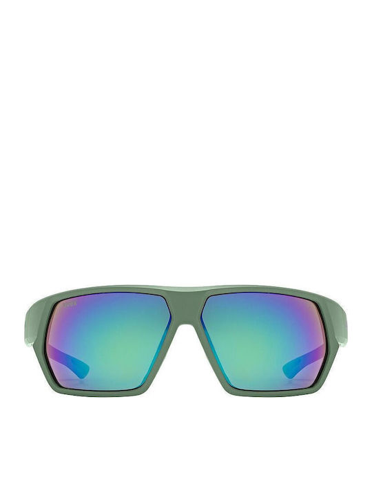 Uvex Sportstyle Unisex Γυαλιά Ηλίου με Πράσινο Κοκκάλινο Σκελετό και Πολύχρωμο Καθρέφτη Φακό S5330597716