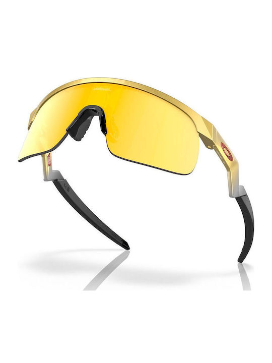 Oakley Youth Men's Sunglasses with Yellow Plastic Frame and Yellow Mirror Lens OJ9010-08