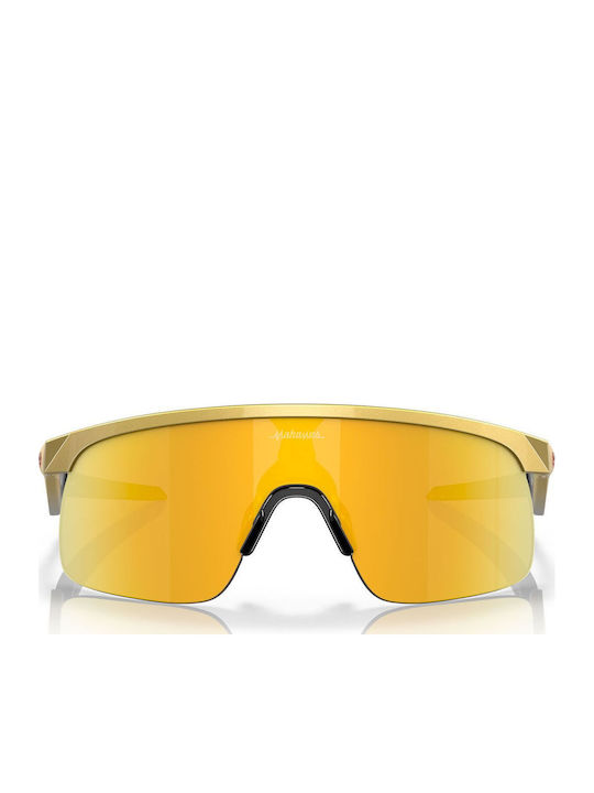 Oakley Youth Men's Sunglasses with Yellow Plastic Frame and Yellow Mirror Lens OJ9010-08