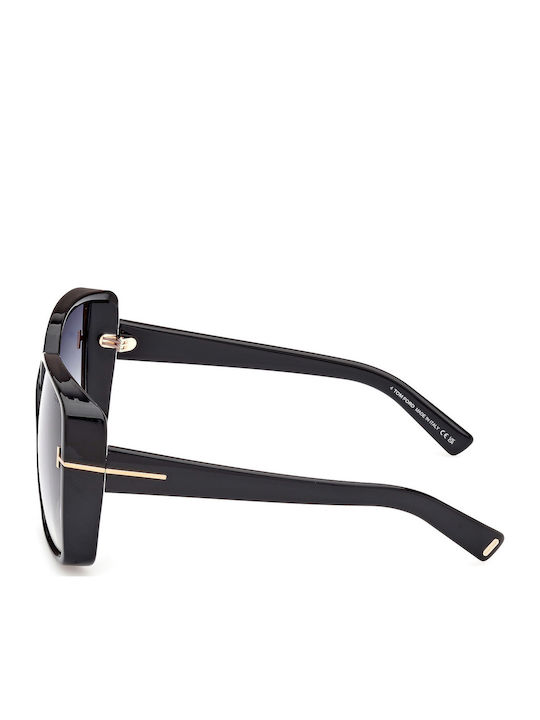 Tom Ford Women's Sunglasses with Black Plastic Frame and Gray Gradient Lens FT1117 01B