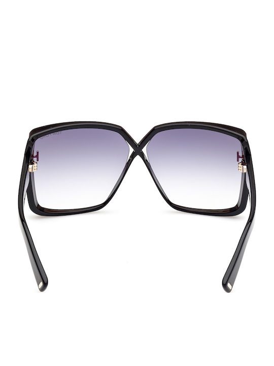 Tom Ford Women's Sunglasses with Black Plastic Frame and Gray Gradient Lens FT1117 01B