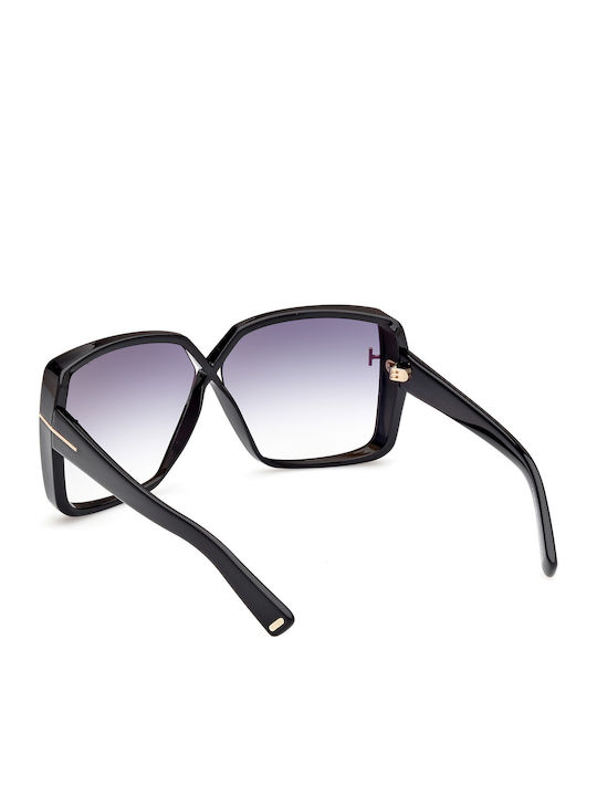 Tom Ford Women's Sunglasses with Black Plastic Frame and Gray Gradient Lens FT1117 01B