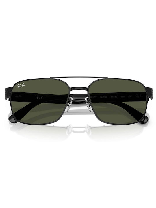 Ray Ban Ανδρικά Γυαλιά Ηλίου με Μαύρο Μεταλλικό Σκελετό και Πράσινο Φακό RB3751 002/31