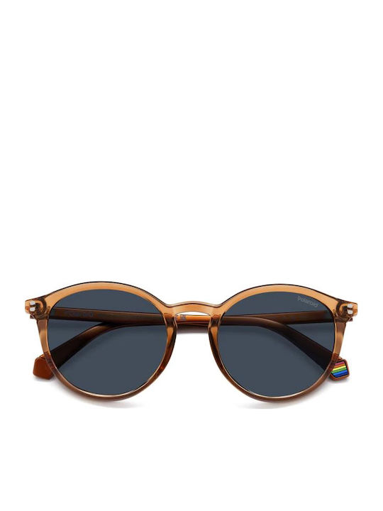 Polaroid Men's Sunglasses with Orange Plastic Frame and Blue Lens PLD6233/S L7Q/C3