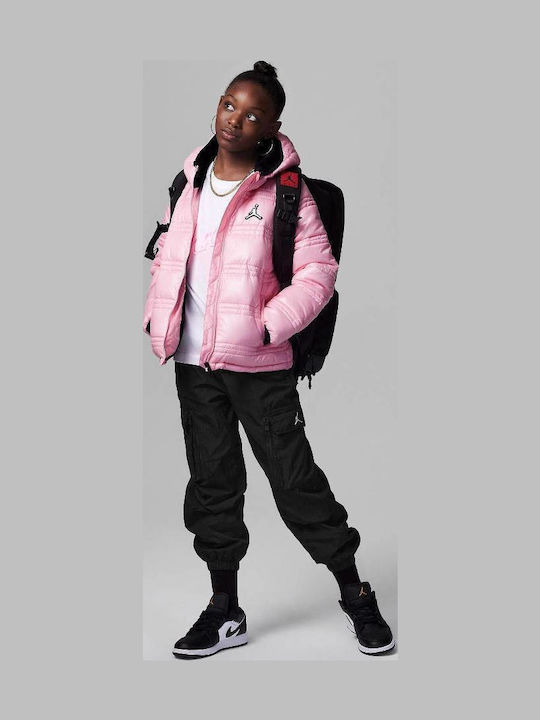 Kids' Quilted Jacket Short with Hood Fuchsia