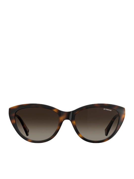 Polaroid Women's Sunglasses with Brown Tartaruga Plastic Frame and Brown Gradient Polarized Lens PLD4080/S 086LA