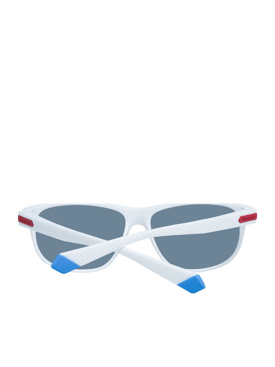 Polaroid Men's Sunglasses with White Plastic Frame and Gray Polarized Lens PLD2099/S 7DM/EX