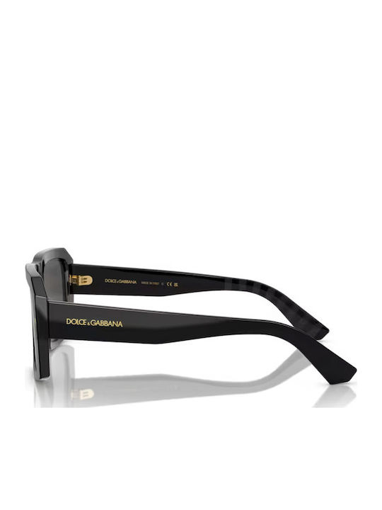 Dolce & Gabbana Men's Sunglasses with Black Horn-Rimmed Frame and Grey Lens DG4430 501/87
