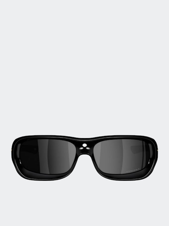 Men's Sunglasses with Black Glossy Horn-Rimmed Frame