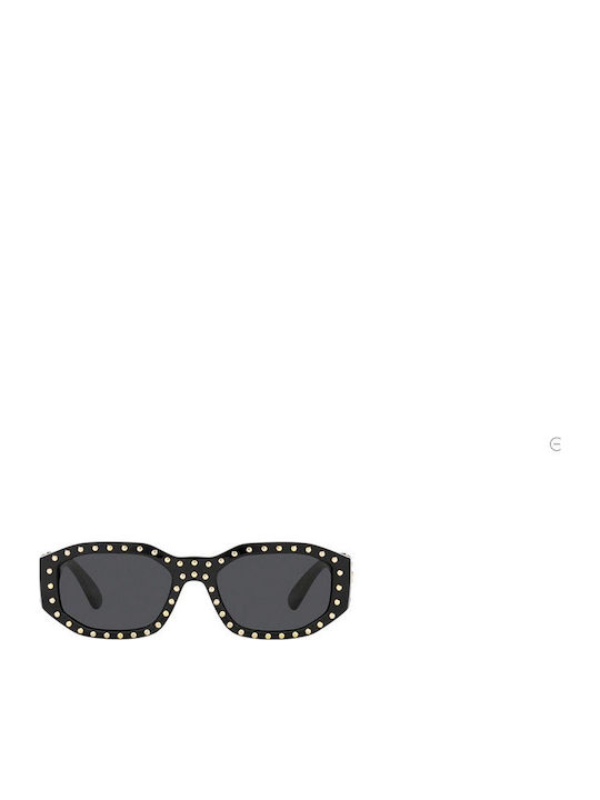 Versace Unisex Γυαλιά Ηλίου με Μαύρο Κοκκάλινο Σκελετό και Γκρι Φακό