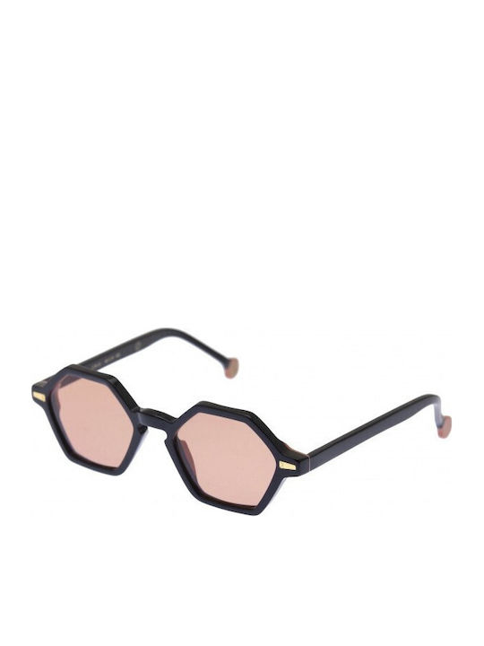Kyme Cole Damen Sonnenbrille mit Schwarz Kunststoff Gestell und Rosa Linse