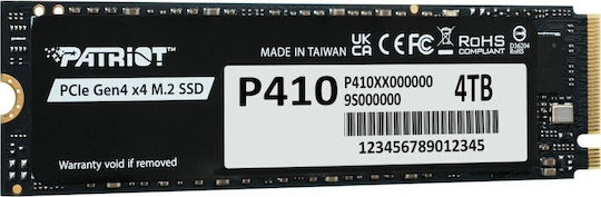 Patriot P410 SSD 4TB M.2 NVMe PCI Express 4.0 P410P4TBM28H