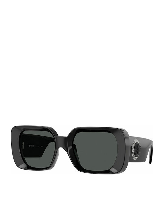Damen Sonnenbrille mit Schwarz Kunststoff Gestell und Gray Linse