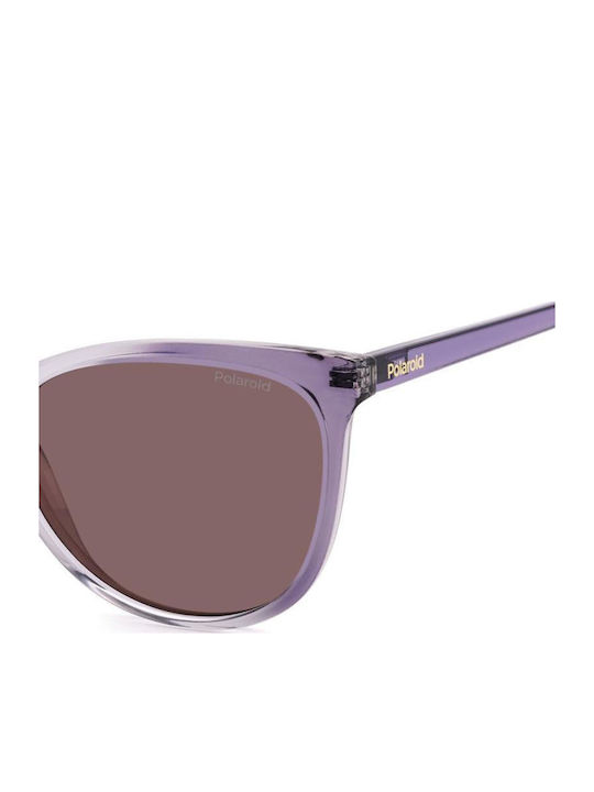 Polaroid Women’s Sunglasses with Purple Horn-Rimmed Frame and Purple Polarized Lens PLD4179/S B3V/KL