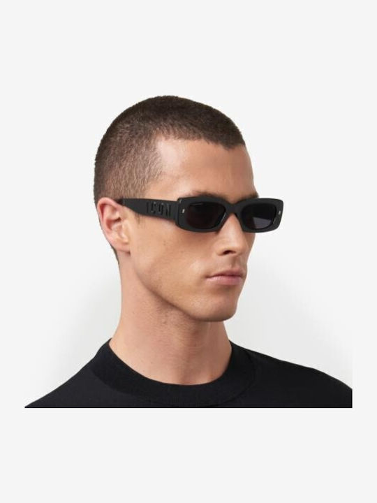 Dsquared2 Icon Unisex Sunglasses with Black Plastic Frame and Black Lens Icon 0020/S KB7/IR