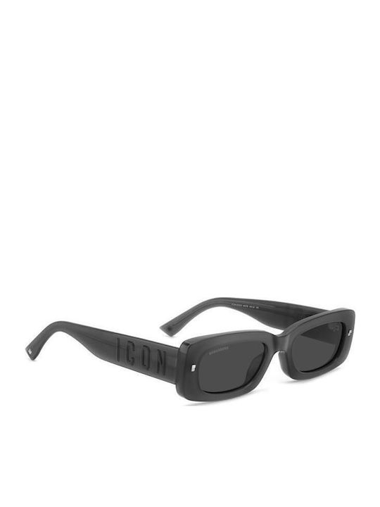 Dsquared2 Icon Unisex Sunglasses with Black Plastic Frame and Black Lens Icon 0020/S KB7/IR