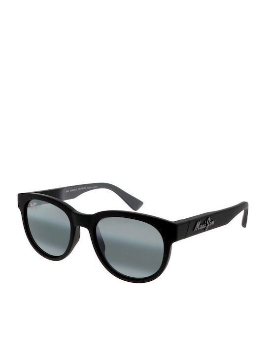 Maui Jim Ανδρικά Γυαλιά Ηλίου με Μαύρο Κοκκάλινο Σκελετό και Μαύρο Καθρέφτη Φακό 668-02