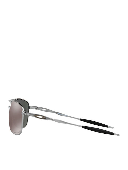 Oakley Crosshair Мъжки Слънчеви Очила с Сребърна Пластмасова Рамка и Черен Поляризиран Огледален Стъклен Филтър OO4060-22