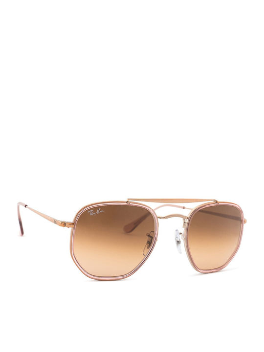 Ray Ban The Marshal II Unisex Γυαλιά Ηλίου με Ροζ Χρυσό Μεταλλικό Σκελετό και Καφέ Φακό RB3648M 9069/A5