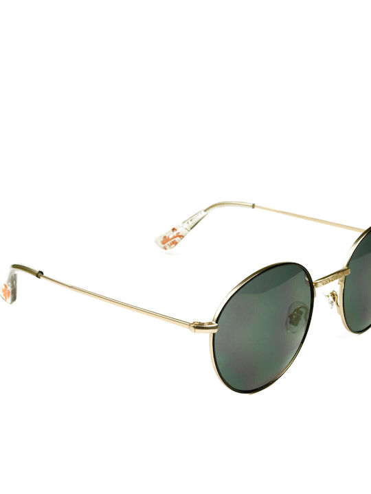 Superdry Women's Sunglasses with Black Metal Frame and Blue Lens