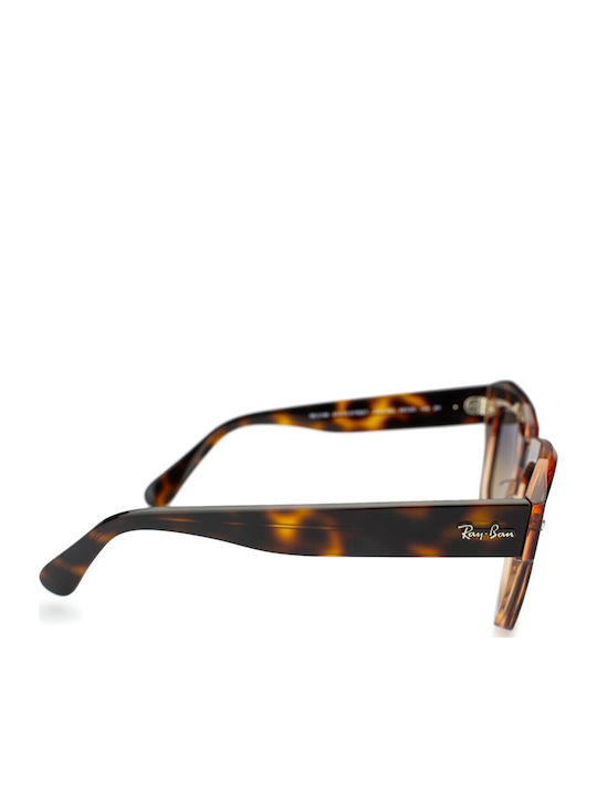 Ray Ban State Street Women's Sunglasses with Brown Tartaruga Plastic Frame and Brown Gradient Lens RB2186 1324/BG