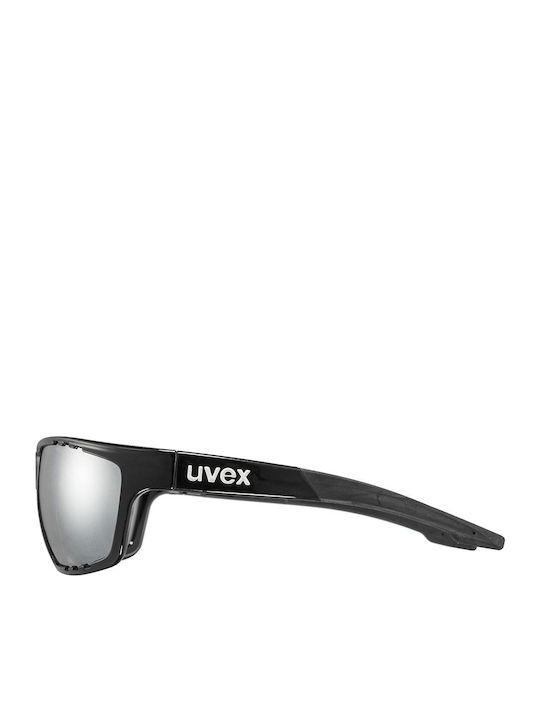 Uvex Sportstyle 706 Ανδρικά Γυαλιά Ηλίου με Μαύρο Κοκκάλινο Σκελετό και Μαύρο Καθρέφτη Φακό 5320062216