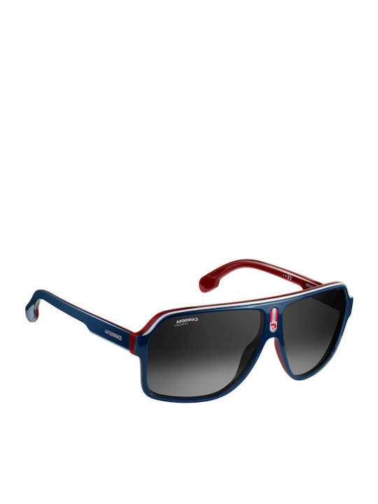 Carrera Men's Sunglasses with Blue Horn-Rimmed Frame and Grey Gradient Polarized Lens 1001/S 8RU/9O