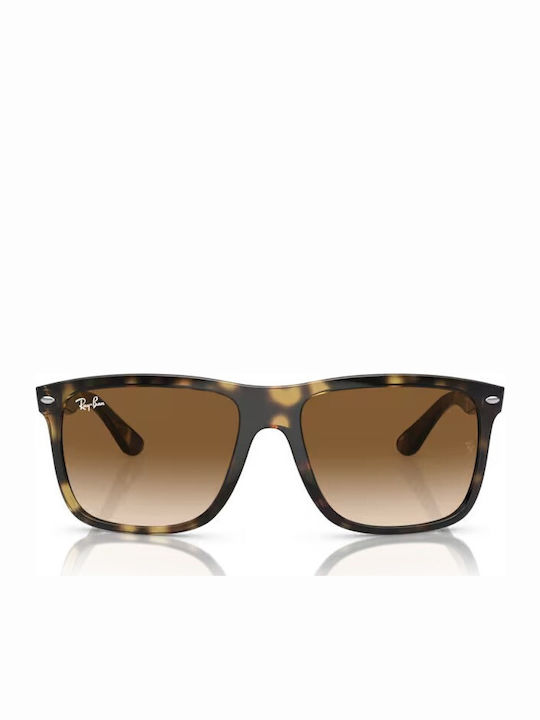 Ray Ban Boyfriend Унисекс Слънчеви Очила с Кафяв Костенурков Пластмасов Рамка и Кафяв Преливащ Лещи
