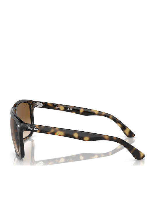 Ray Ban Boyfriend Унисекс Слънчеви Очила с Кафяв Костенурков Пластмасов Рамка и Кафяв Преливащ Лещи