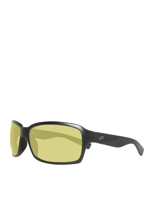 Polaroid Men's Sunglasses with Black Plastic Frame and Yellow Lens P7327-807