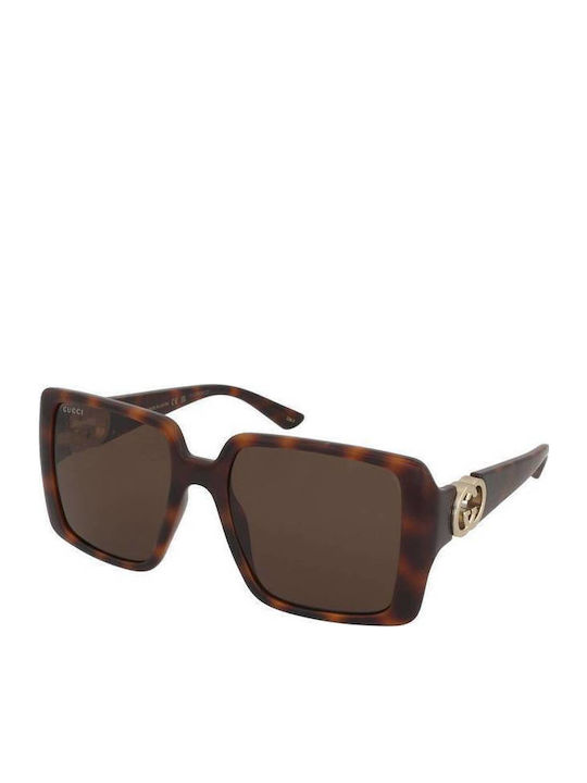 Gucci Γυναικεία Γυαλιά Ηλίου με Καφέ Ταρταρούγα Κοκκάλινο Σκελετό και Καφέ Φακό GG1692S 002