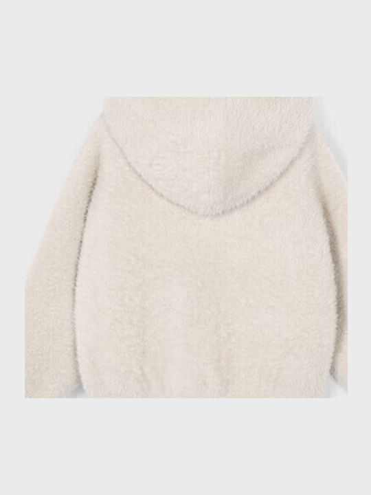 Kids Cardigan Knitted with Hood Beige