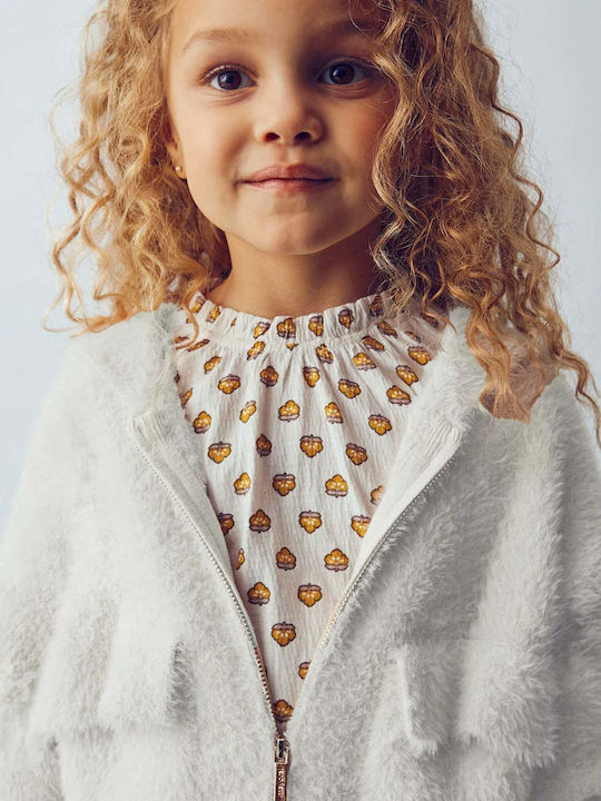 Kids Cardigan Knitted with Hood Beige