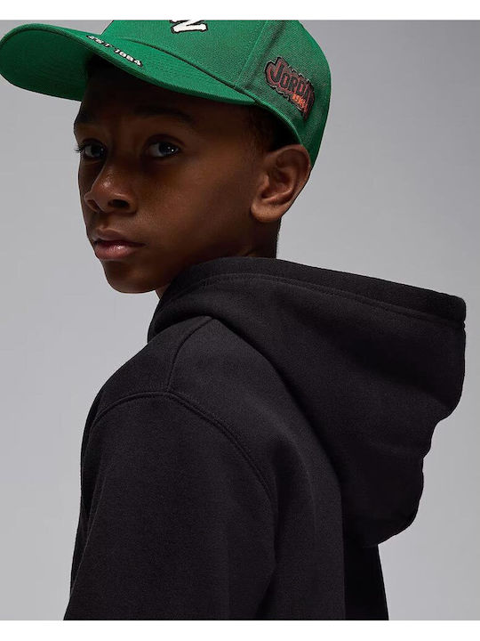 Fleece Lined Kids Hoodie Cardigan With Hood and Pockets Black