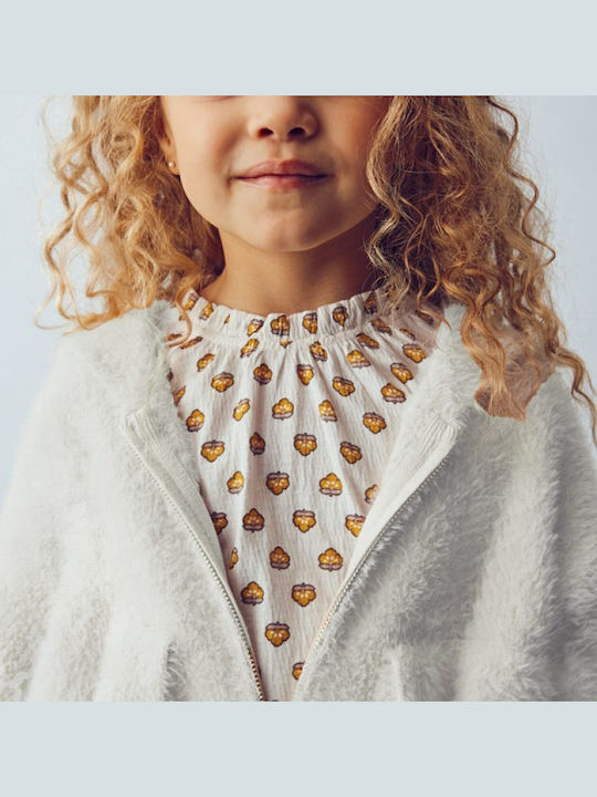 Kids Cardigan Knitted with Hood Beige