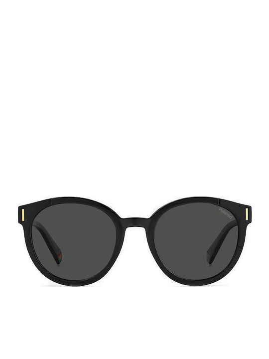 Polaroid Damen Sonnenbrille mit Schwarz Kunststoff Gestell und Gray Polarisiert Linse PLD6185/S 807/M9