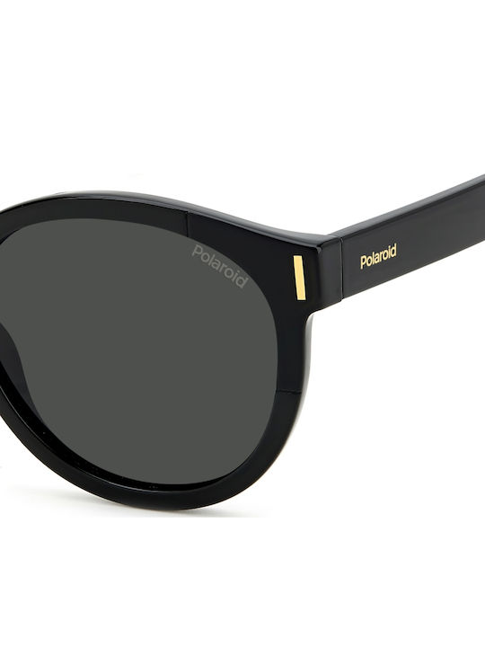 Polaroid Damen Sonnenbrille mit Schwarz Kunststoff Gestell und Gray Polarisiert Linse PLD6185/S 807/M9