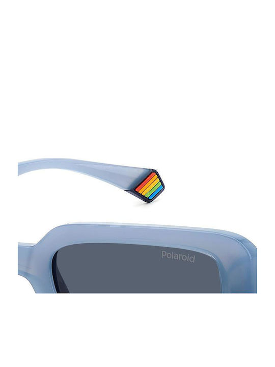 Polaroid Unisex Ochelari De Soare Cu Ramă Din Plastic Albastră Și Lentile Polarized Albăstrești PLD6208/S/X MVU/C3
