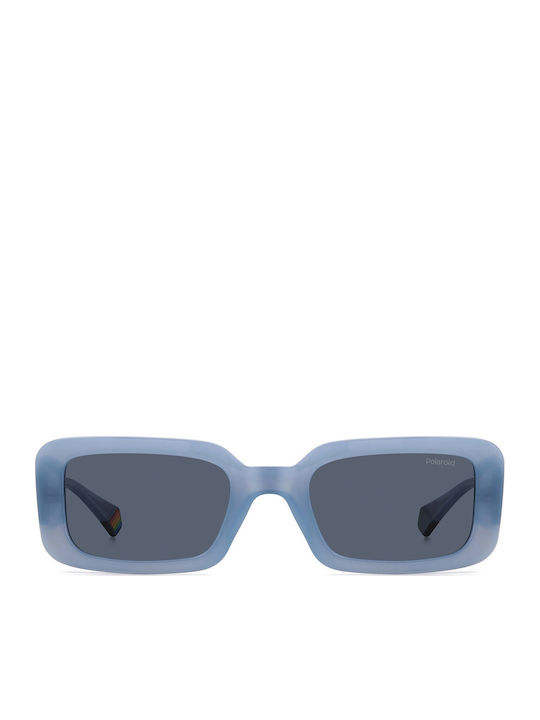 Polaroid Unisex Ochelari De Soare Cu Ramă Din Plastic Albastră Și Lentile Polarized Albăstrești PLD6208/S/X MVU/C3