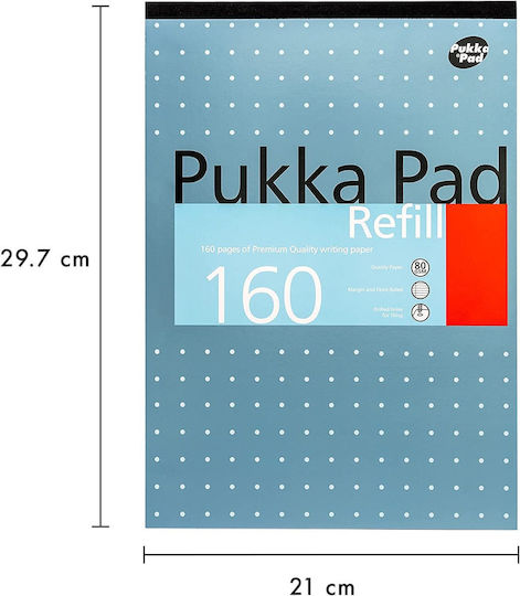 Pukka Pad Μπλοκ Σημειώσεων Α4 80 Φύλλων Ριγέ Γαλάζιο