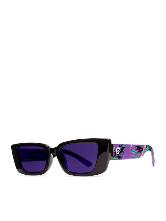 Volcom Strange Land Damen Sonnenbrille mit Schwarz Kunststoff Gestell und Lila Linse VE04006338-PUR