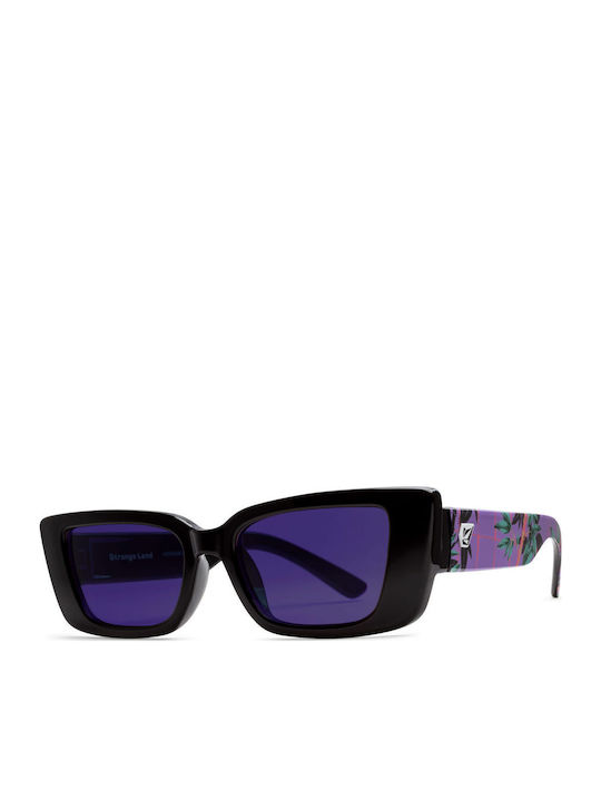 Volcom Strange Land Damen Sonnenbrille mit Schwarz Kunststoff Gestell und Lila Linse VE04006338-PUR